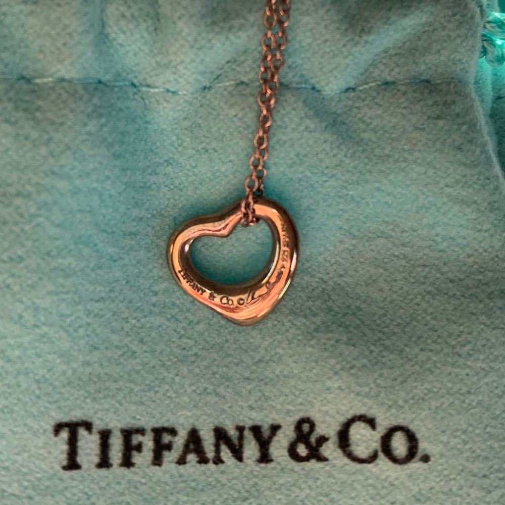 Tiffany and Co. XS silver heart necklace